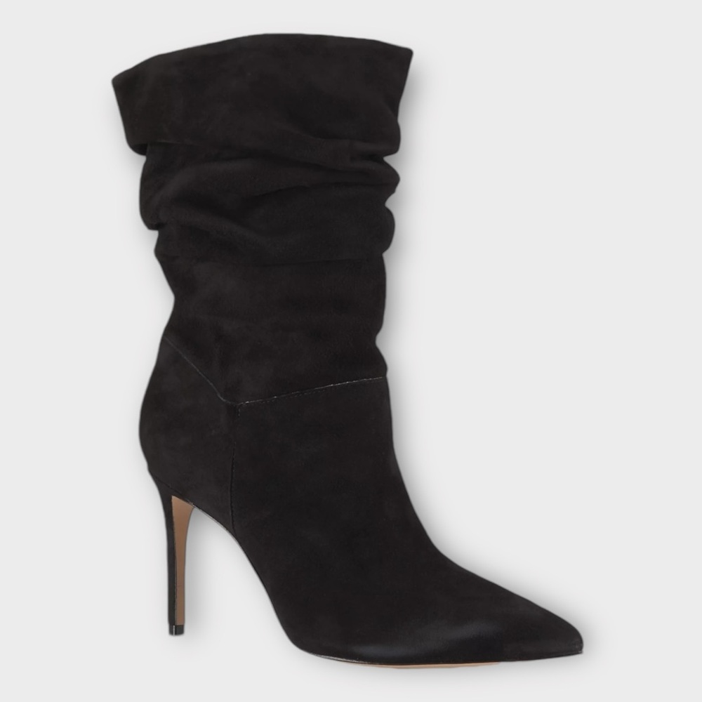 SCHUTZ Ashlee Slouch Pointed Toe Stiletto Suede Boot‎ size 10.5 NEW Suede Bootie